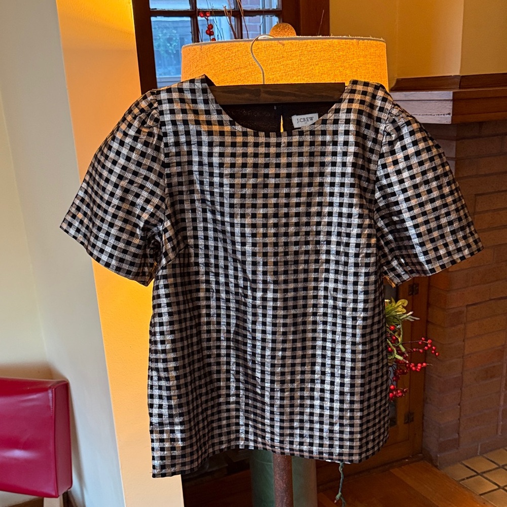 J. Crew Black & White Short-Sleeve Top
